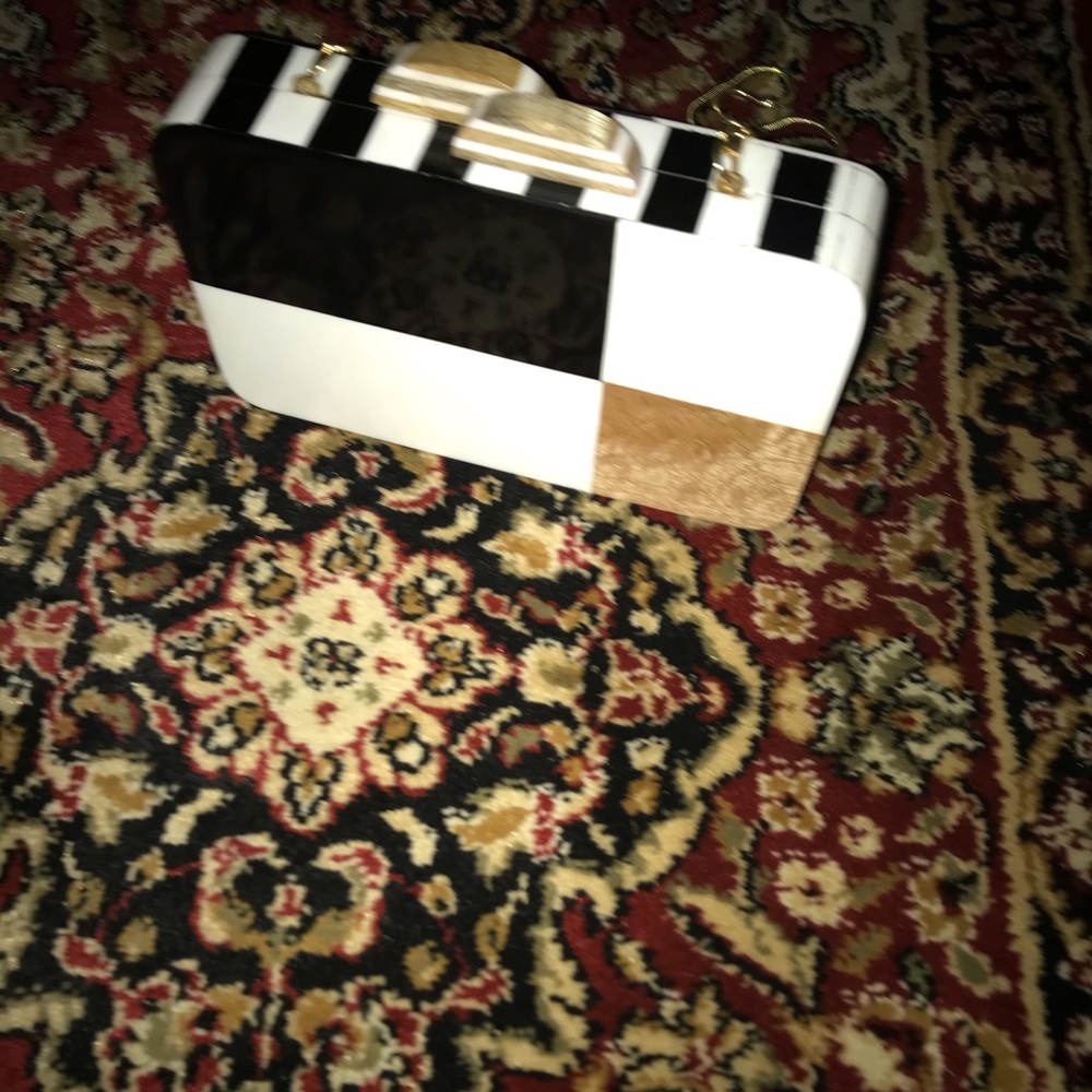 Custom Colorblock Wooden Resin Handbag/Clutch